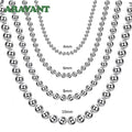 Aravant Collar de cadena de cuentas de plata 925 de 4MM/6MM/8MM/10MM para hombres y mujeres, joyería de moda
