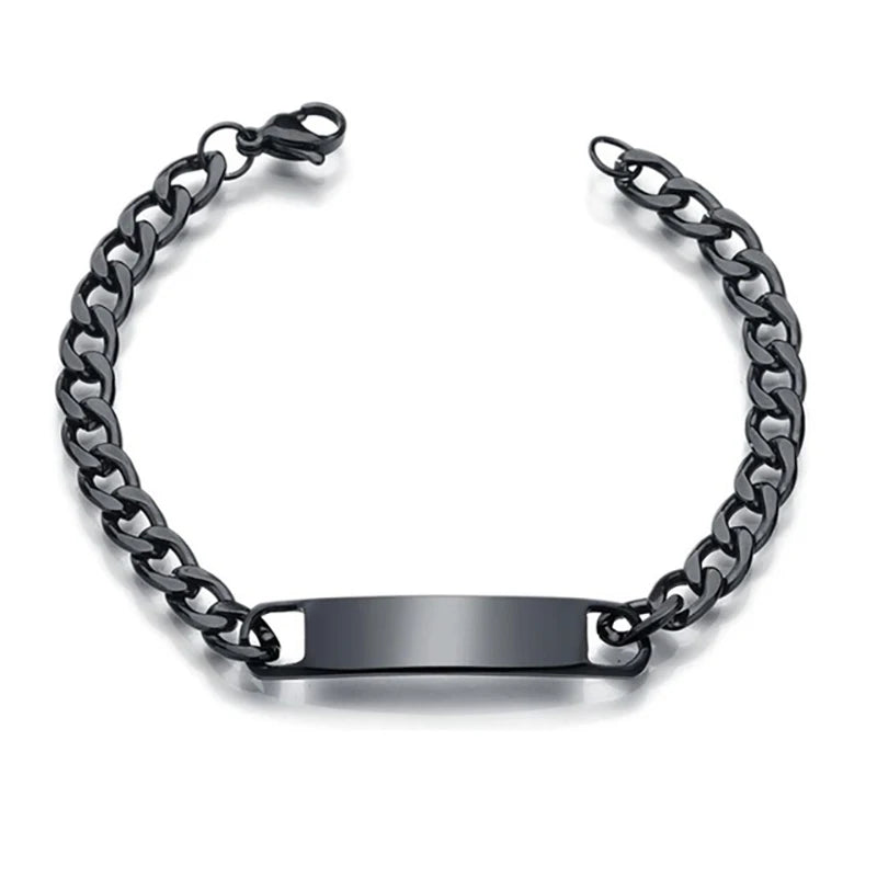 Nextvance Customized Engraving Nameplate Couple Bracelets on hand Stainless Steel Chain Bracelet For Women Lovers Jewelry Day