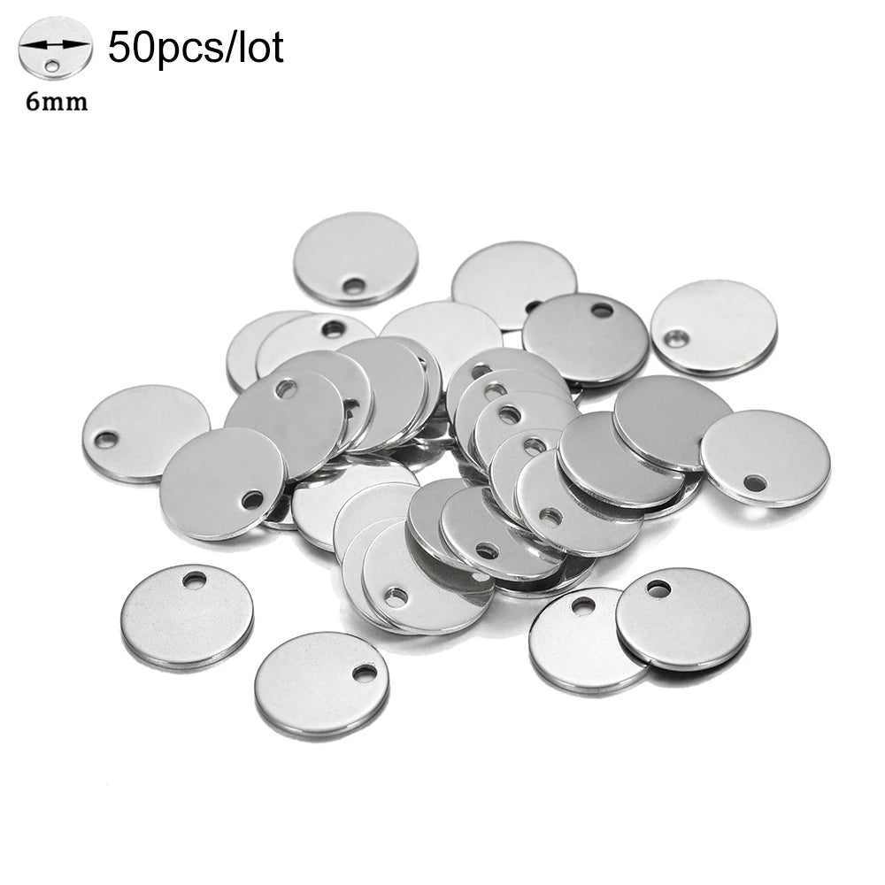 10-50 Piezas de Acero Inoxidable Dorado, Placas de Identificación Personalizadas, Óvalos en Forma de Corazón, Dijes, Colgantes para Suministros de Fabricación de Joyería DIY