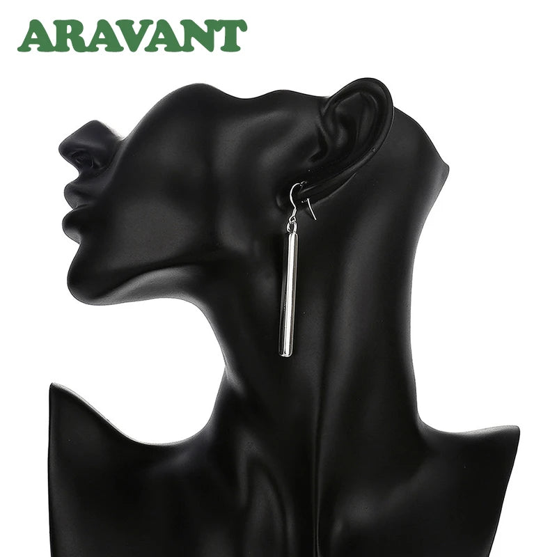 Juegos de joyas de plata 925, collares de columna cuadrada, pendientes colgantes para mujer, conjunto de joyas de moda