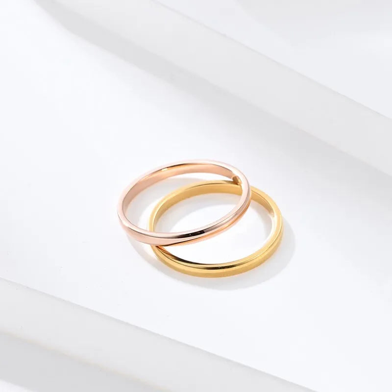 Anillo apilable fino de 2 mm, anillos de pareja de acero inoxidable para mujeres y hombres, talla 4-12
