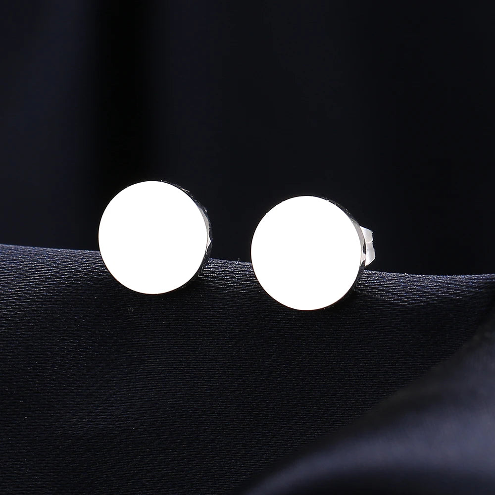 Edelstahl-Ohrringe, minimalistisch, rund, modische Ohrstecker, klassische, schlichte Ohrringe für Damen, Schmuck für Hochzeiten und Partys 2022