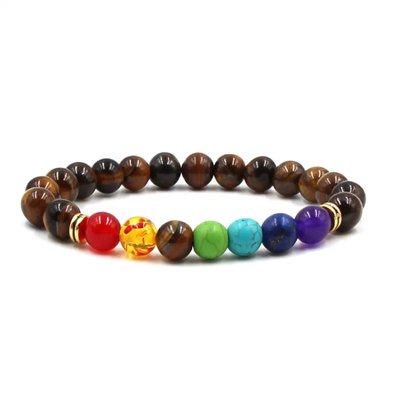 8MM Naturstein Perlenarmbänder für Frauen Männer Paar Lavagestein Heilung Balance Perlen Reiki Buddha Chakra Armreif Schmuck