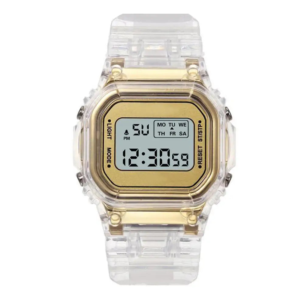 Luxus Damen Roségold Silikonuhren Frauen Mode LED Digitaluhr Lässige Damen Elektronische Armbanduhr Reloj Mujer 2025
