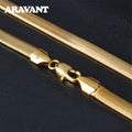 Collar de Cadena de Serpiente Aravant de Plata 925 y Oro de 18K de 6MM Para Hombres y Mujeres Joyería de Moda