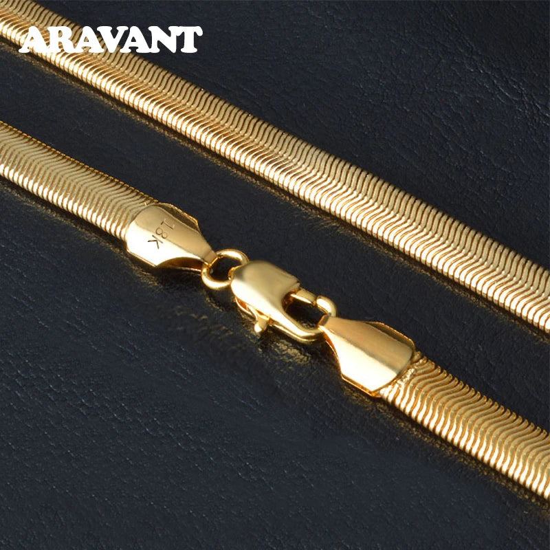 Collar de Cadena de Serpiente Aravant de Plata 925 y Oro de 18K de 6MM Para Hombres y Mujeres Joyería de Moda
