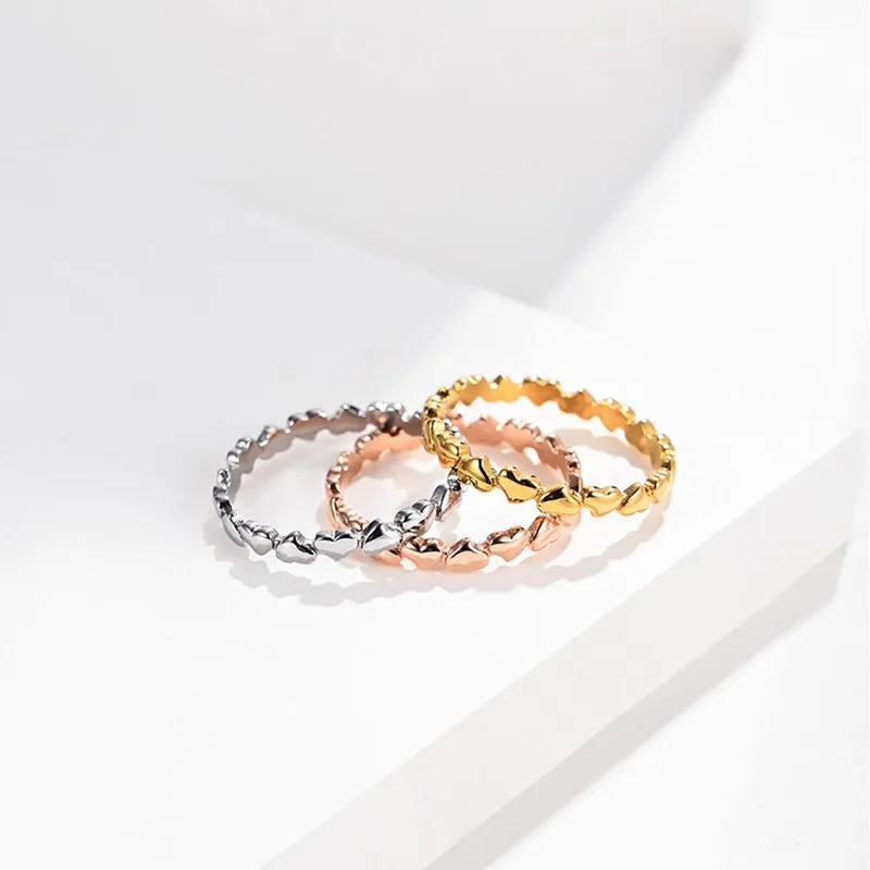 3mm Edelstahl Herz Ewigkeit Ring Ehering für Frauen Mädchen Größe 5-11