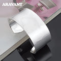 Aravant 925er Silber Breiter 30mm Großer Glatter Offener Armreif Für Herren Damen Mode Schmuck
