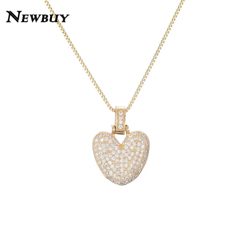 NEWBUY CZ Zirconia Crystal 26 A-Z Letters Pendant Necklace For Men Women Punk Initials Name Necklace Fashion Hip Hop Jewelry