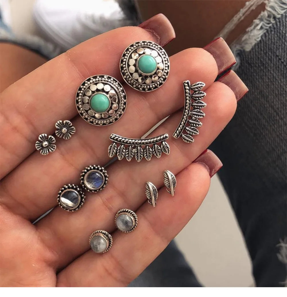 Böhmische Muschel-Seestern-Ohrhänger-Set für Damen, Sommer, Strand, Perlen-Muschel-Ohrringe, Geometrische Ohrringe, Mädchen, Modeschmuck