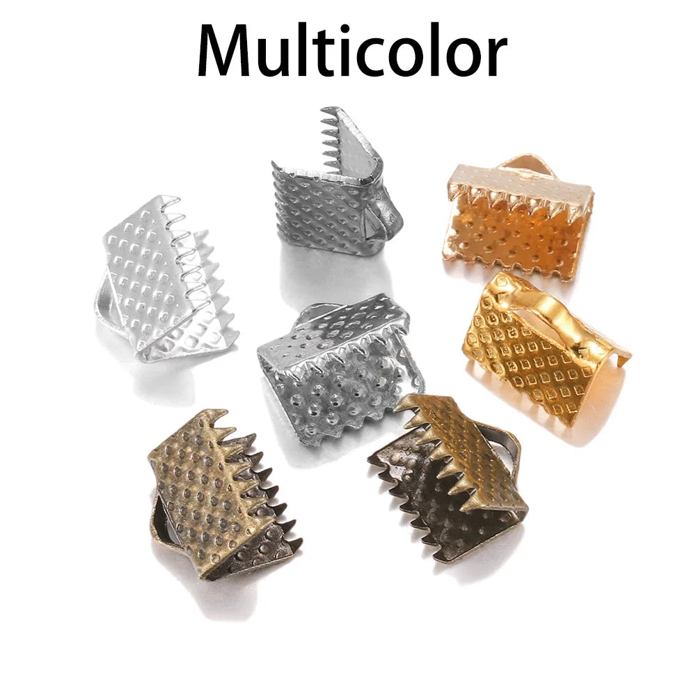 50 Stk./Los Quetschperlen Crimpverbinder Kordel Leder Clip Halskette Armbandverbinder Endkappen für DIY Schmuckherstellung Zubehör