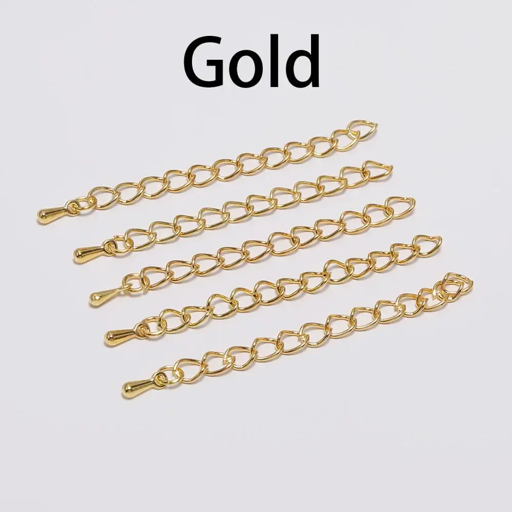 20 Stück/Los 50-70 mm verlängerte Verlängerungs-Endkette Verbinder Wassertropfen-Endperlen für die Schmuckherstellung von Armbändern und Halsketten