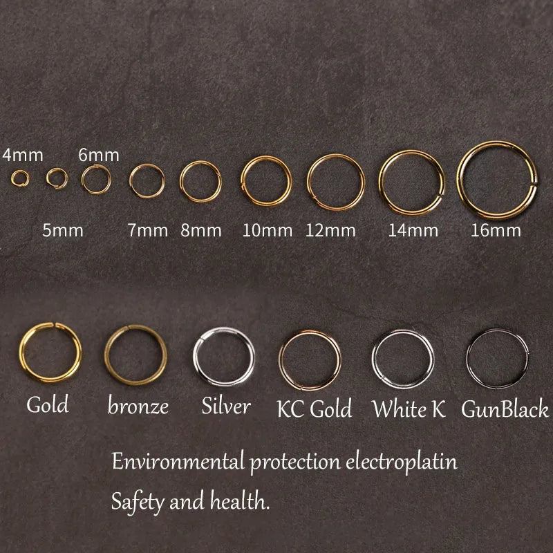100-200 unidades/lote 4 5 6 8 10 mm anillos de salto abiertos bucles anillos partidos conectores de artesanía para la fabricación de joyas DIY accesorios