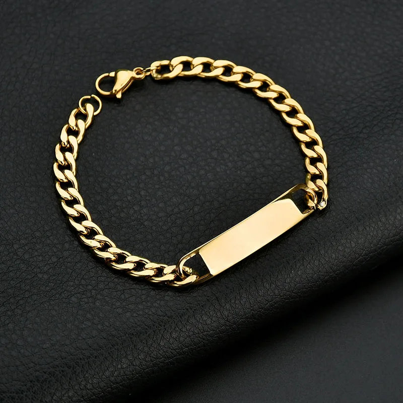 Nextvance Customized Engraving Nameplate Couple Bracelets on hand Stainless Steel Chain Bracelet For Women Lovers Jewelry Day
