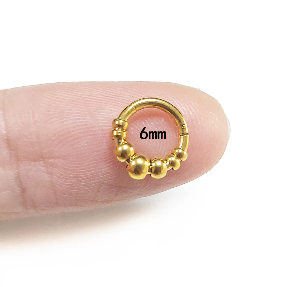 1pc 316L Surgical Steel  Septum Clicker Ear Cartilage Helix Tragus Faux Daith Earring Hoop Body  Piercing Jewelry Nose Ring
