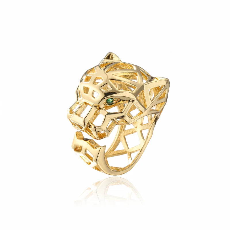 Modischer, vollständig mit Zirkonia besetzter Tierring, offener Persönlichkeitsring, Unisex-Ring, Party-Schmuckgeschenk, Dropshipping