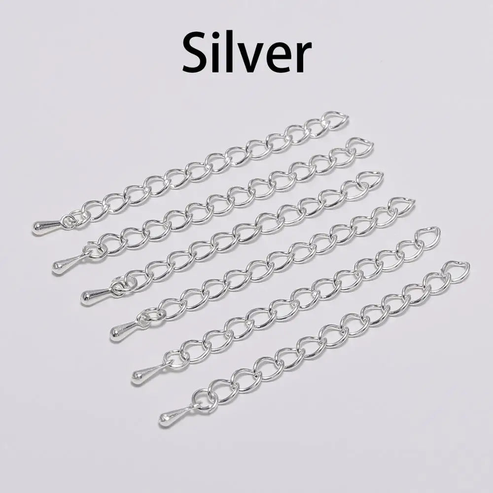 20 Stück/Los 50-70 mm verlängerte Verlängerungs-Endkette Verbinder Wassertropfen-Endperlen für die Schmuckherstellung von Armbändern und Halsketten