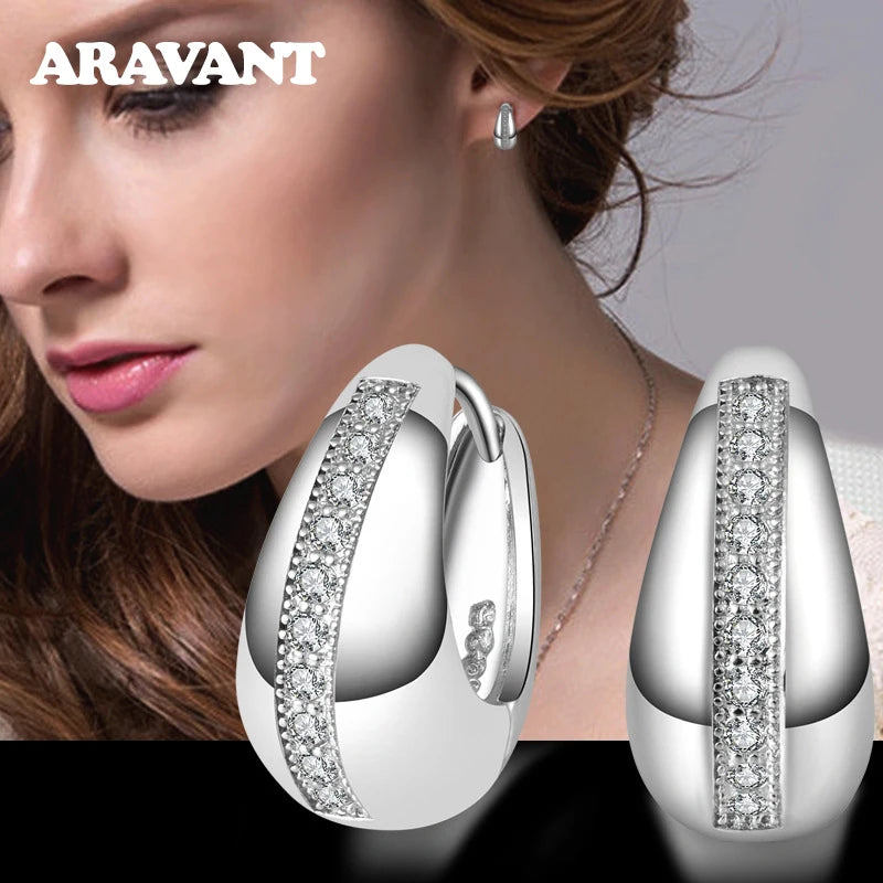 Pendientes de aro pequeños de 18 mm de plata de ley 925 auténtica para mujer, regalo de joyería para bodas