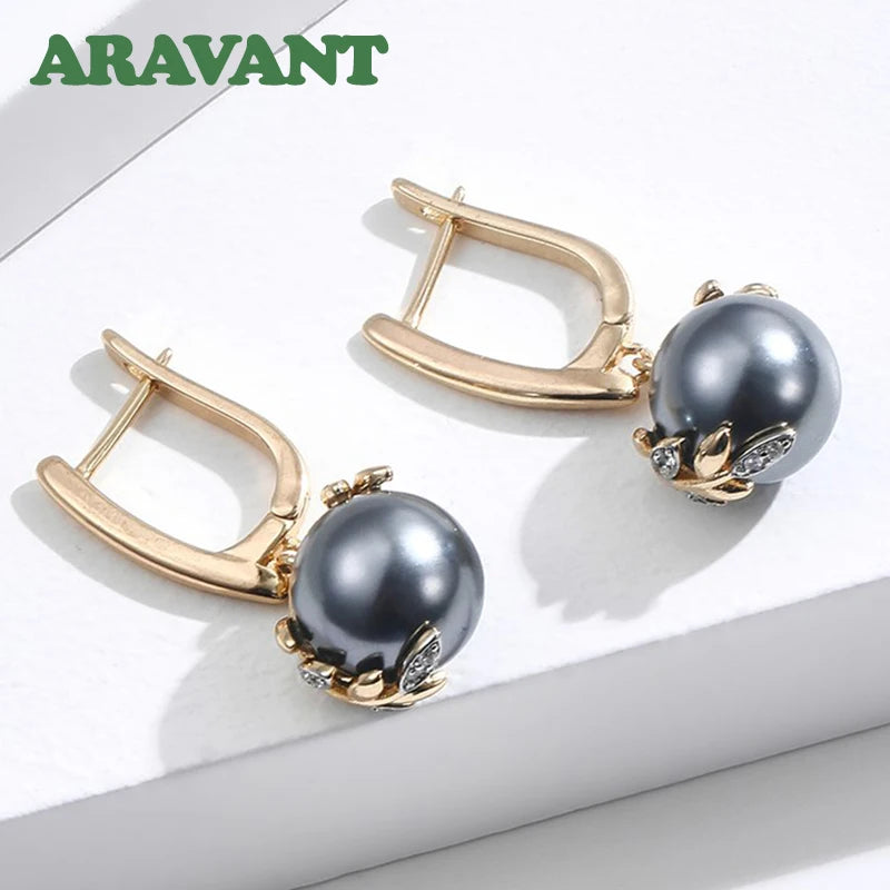 Pendientes colgantes largos de plata 925 y oro de 18 quilates con perlas negras para mujer, regalo de joyería de moda