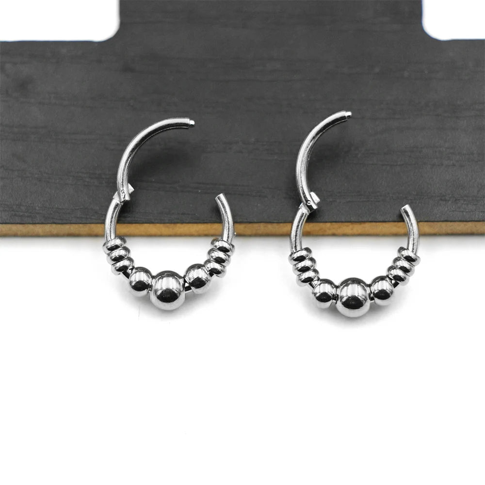 1pc 316L Surgical Steel  Septum Clicker Ear Cartilage Helix Tragus Faux Daith Earring Hoop Body  Piercing Jewelry Nose Ring