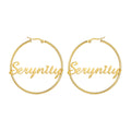 Sipuris Stainless Steel Personalized Customize Name Hoop Earrings Jewelry For Women Girls Circle Earring Fashion 30-60 MM