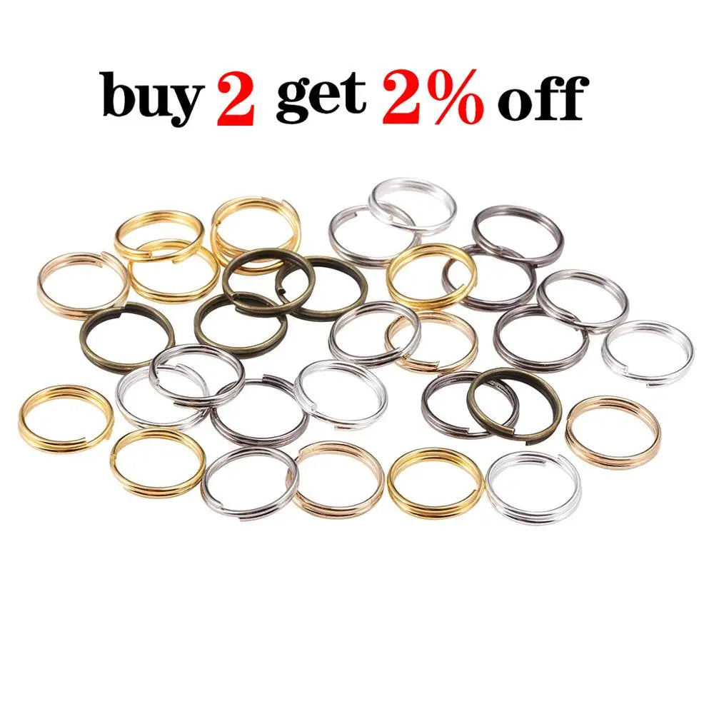 50-200 unidades/lote 4-20mm, anillos de doble salto dorados, anillos partidos, conectores, bucles para hacer joyas DIY, accesorios y fornituras