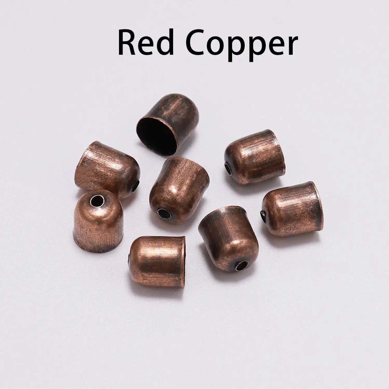 Lote de 50-100 tapas de engaste para extremos de cordones de cuero, tapas de cuentas para extremos, se adaptan a cierres de 4-12 mm para suministros de joyería de bricolaje