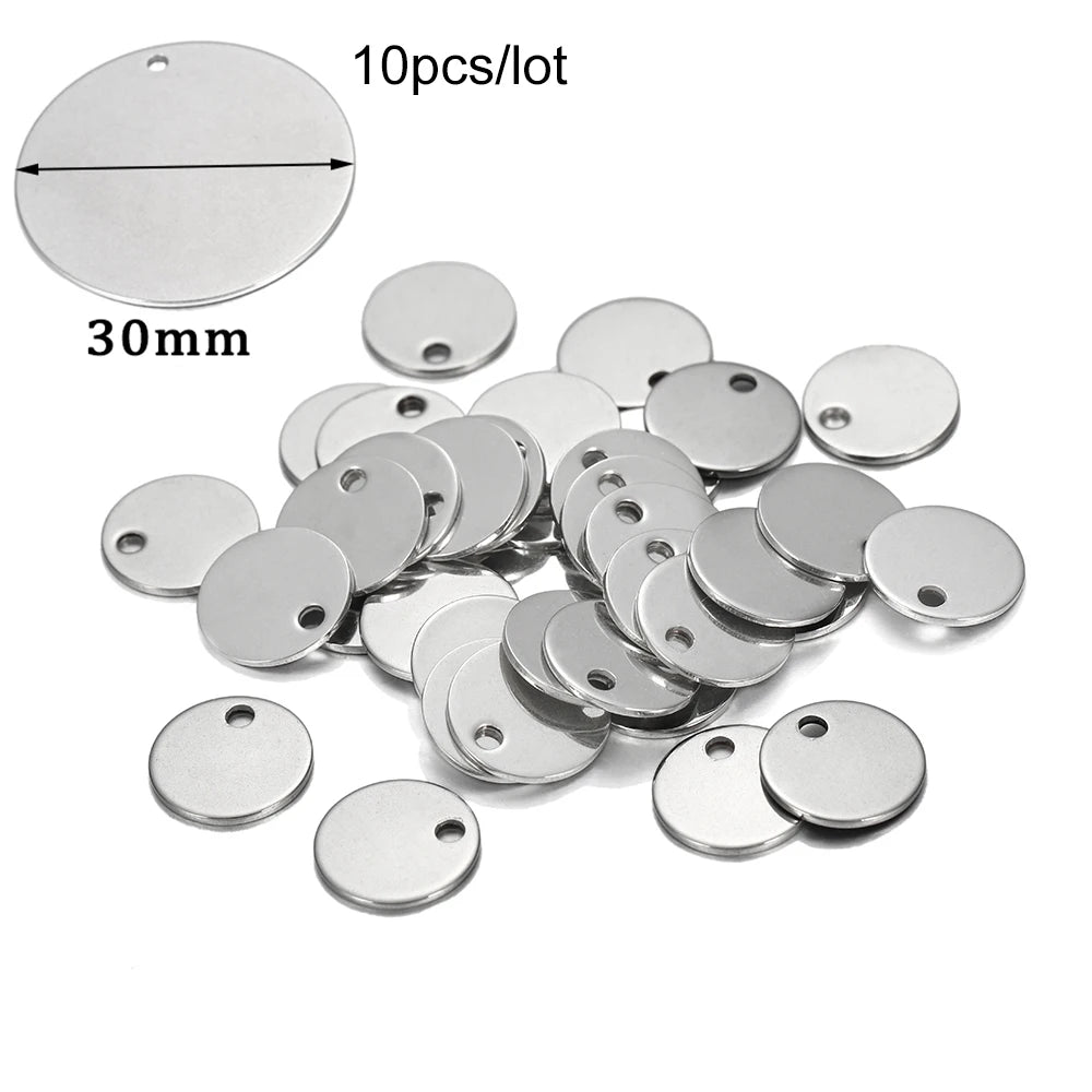10-50 Piezas de Acero Inoxidable Dorado, Placas de Identificación Personalizadas, Óvalos en Forma de Corazón, Dijes, Colgantes para Suministros de Fabricación de Joyería DIY