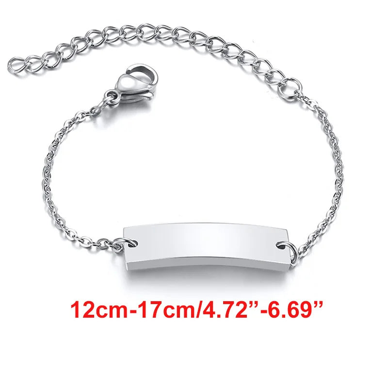 Personalisierte Armbänder mit Gravur für Namen und Geburtsdatum, persönliches Geburtstagsgeschenk für kleine Jungen und Mädchen, Edelstahlarmband