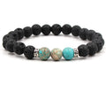 8MM Naturstein Perlenarmbänder für Frauen Männer Paar Lavagestein Heilung Balance Perlen Reiki Buddha Chakra Armreif Schmuck