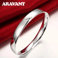Aravant 925er Silber 10MM Glattes Armband & Armreif für Männer und Frauen Modeschmuck Geschenke
