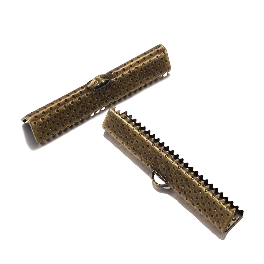 50 Stk./Los Quetschperlen Crimpverbinder Kordel Leder Clip Halskette Armbandverbinder Endkappen für DIY Schmuckherstellung Zubehör