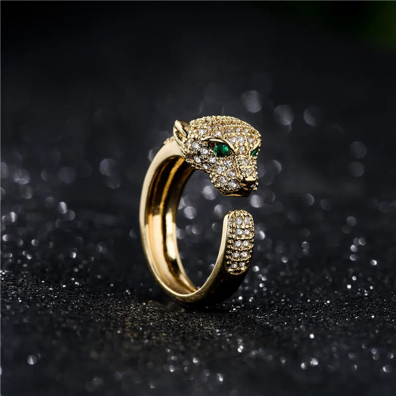 Modischer, vollständig mit Zirkonia besetzter Tierring, offener Persönlichkeitsring, Unisex-Ring, Party-Schmuckgeschenk, Dropshipping
