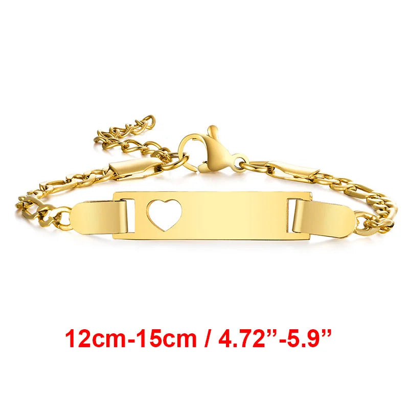 Vnox Individuelle Baby Mädchen Armbänder, Antiallergisches Edelstahlarmband für frischgebackene Mütter, Personalisiertes Namens-Geburtstagsgeschenk für Jungen und Mädchen