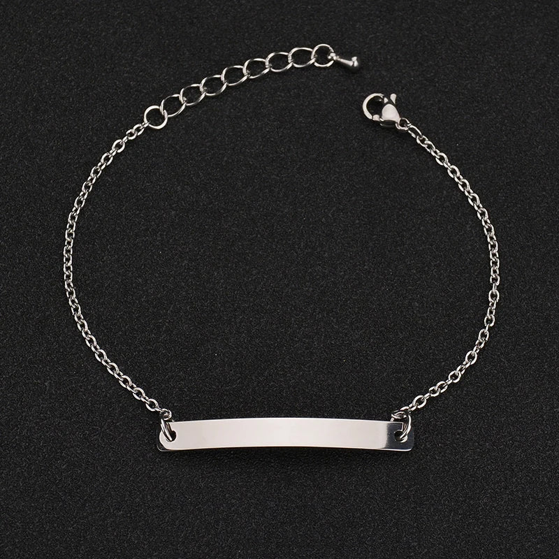 Nextvance Customized Engraving Nameplate Couple Bracelets on hand Stainless Steel Chain Bracelet For Women Lovers Jewelry Day