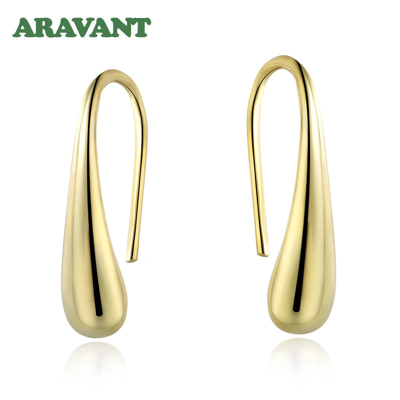 Aravant Pendientes Colgantes de Plata 925 con Forma de Lágrima/Gota de Agua/Gota de Lluvia Negros para Mujer Hombre Joyería de Moda Regalos 4 Colores