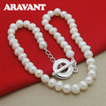 Collares de perlas de agua dulce, collar de plata 925 para mujer, joyería de moda para boda