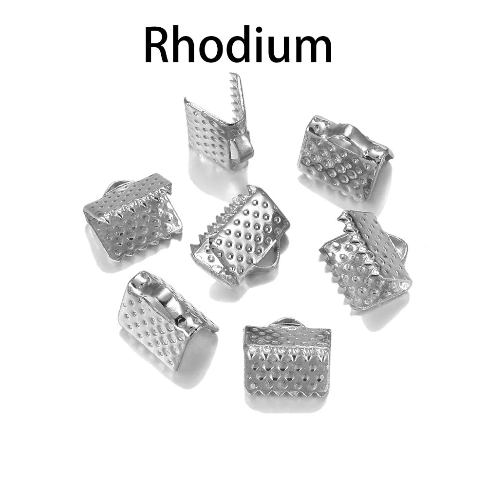 50 Stk./Los Quetschperlen Crimpverbinder Kordel Leder Clip Halskette Armbandverbinder Endkappen für DIY Schmuckherstellung Zubehör