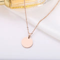 DOTIFI Stainless Steel Necklace Round Circle Pendant For Women Elegant Clavicle Rose Gol dNecklace Wedding Jewelry Wholesale