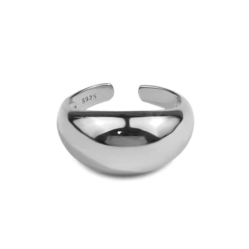 VENTFILLE 925 Sterling Silber Ring für Damen Herren Glatt Geometrischer Fingerring Verstellbarer Party Schmuck Großhandel