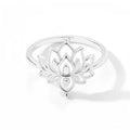 Lotus Flower Rings For Women Stainless Steel Gold Color Hollow Out Ring Fashion Wedding Party Aesthetic Jewelry Gift anillos