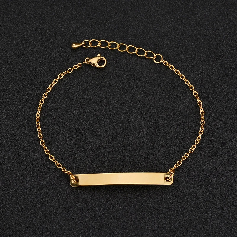 Nextvance Customized Engraving Nameplate Couple Bracelets on hand Stainless Steel Chain Bracelet For Women Lovers Jewelry Day