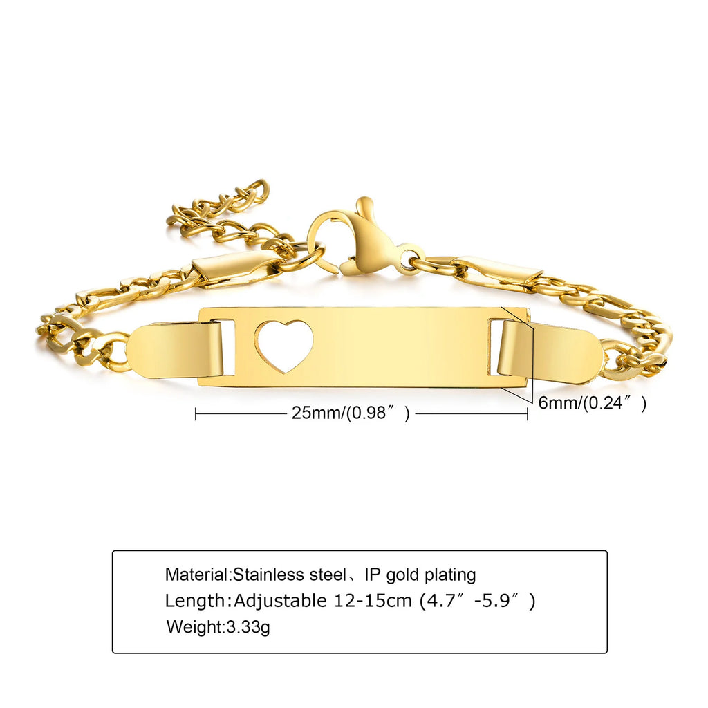 Personalisierte Armbänder mit Gravur für Namen und Geburtsdatum, persönliches Geburtstagsgeschenk für kleine Jungen und Mädchen, Edelstahlarmband
