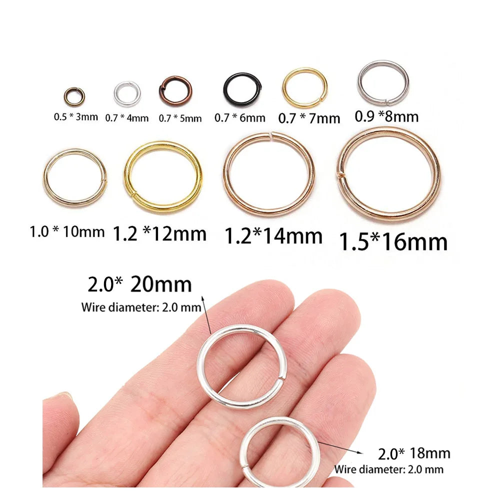 100-200 unidades/lote 4 5 6 8 10 mm anillos de salto abiertos bucles anillos partidos conectores de artesanía para la fabricación de joyas DIY accesorios