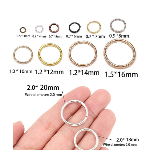 100-200 Stück/Los 4 5 6 8 10 mm offene Biegeringe Spaltringe Bastelverbinder für DIY Schmuckherstellung Zubehör