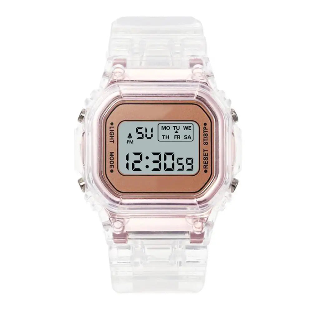 Luxus Damen Roségold Silikonuhren Frauen Mode LED Digitaluhr Lässige Damen Elektronische Armbanduhr Reloj Mujer 2025