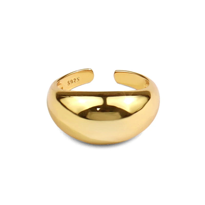 VENTFILLE 925 Sterling Silber Ring für Damen Herren Glatt Geometrischer Fingerring Verstellbarer Party Schmuck Großhandel