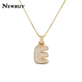 NEWBUY CZ Zirconia Crystal 26 A-Z Letters Pendant Necklace For Men Women Punk Initials Name Necklace Fashion Hip Hop Jewelry