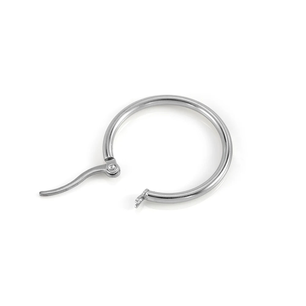 10 aros negros abiertos de acero inoxidable para pendientes, ganchos de 15-50 mm con base de aro para la fabricación de joyas DIY