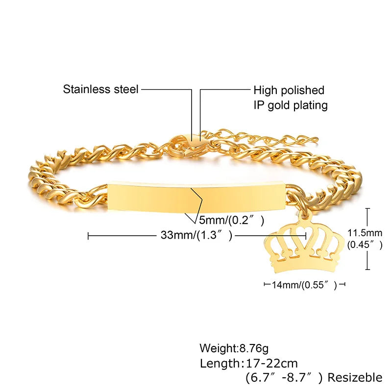 Vnox Individuelle Baby Mädchen Armbänder, Antiallergisches Edelstahlarmband für frischgebackene Mütter, Personalisiertes Namens-Geburtstagsgeschenk für Jungen und Mädchen